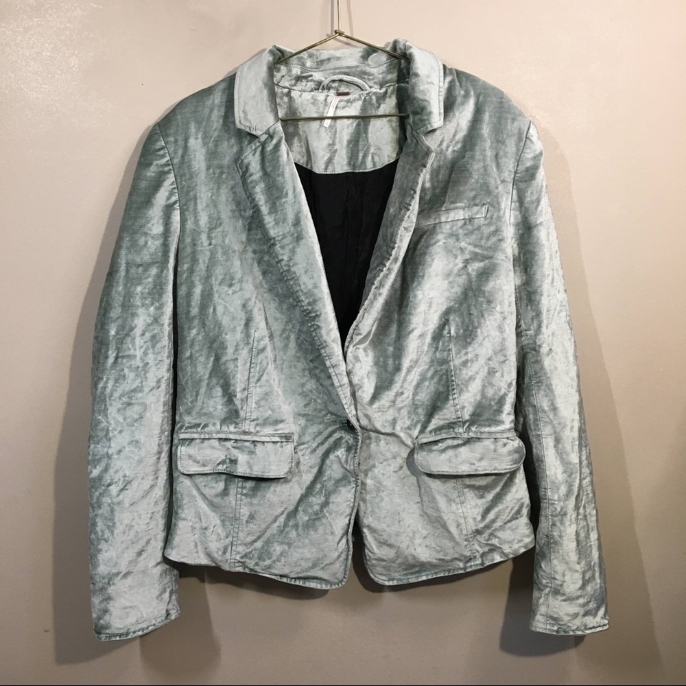 Free People Mint Velvet Blazer Jacket